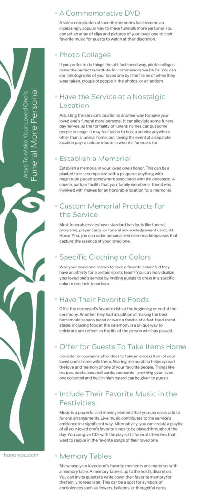 Ways To Make Your Loved One’s Funeral More Personal