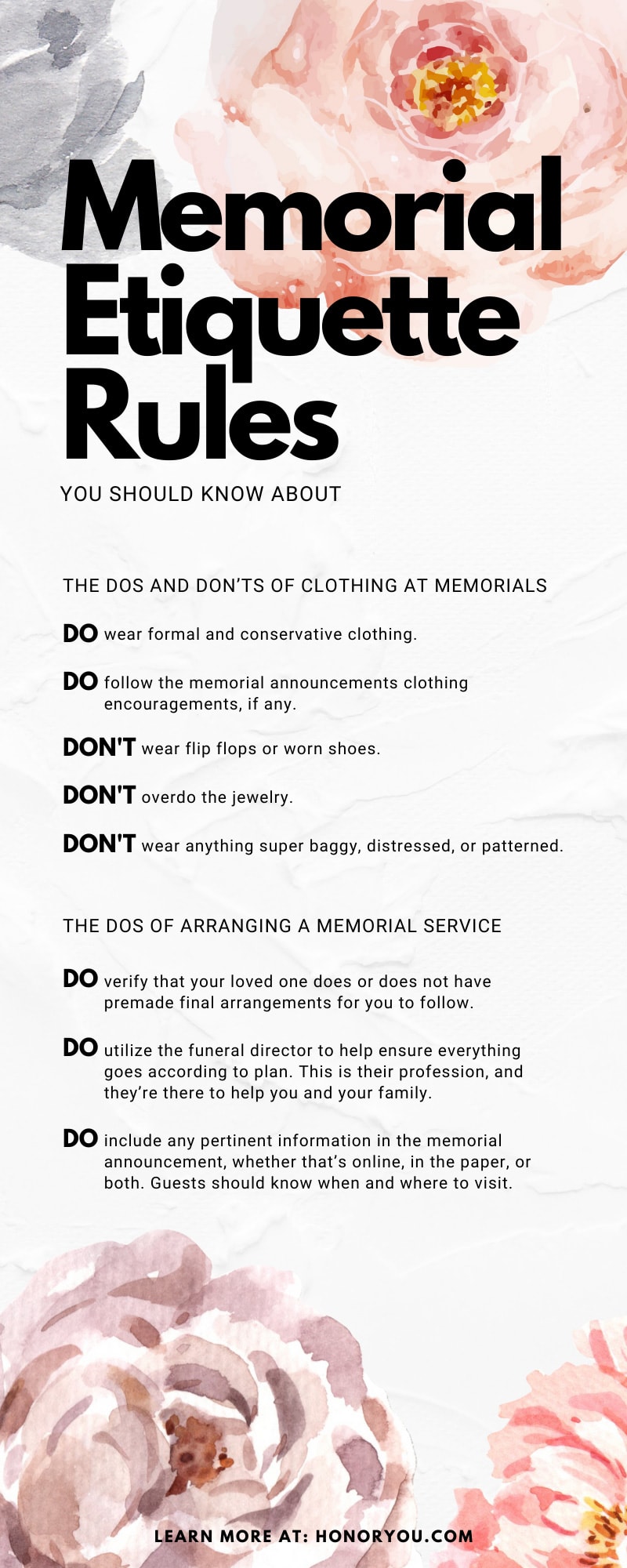 Memorial Etiquette Rules You Should Know About