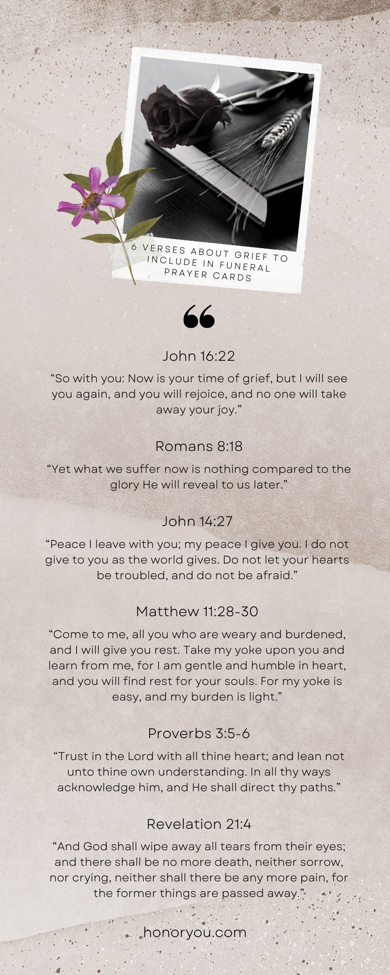 6 Verses About Grief To Include in Funeral Prayer Cards

