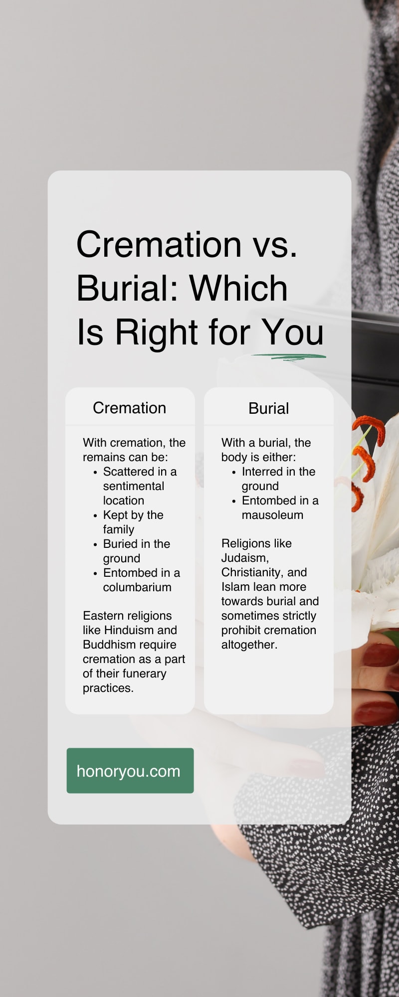 Cremation vs. Burial: Which Is Right for You