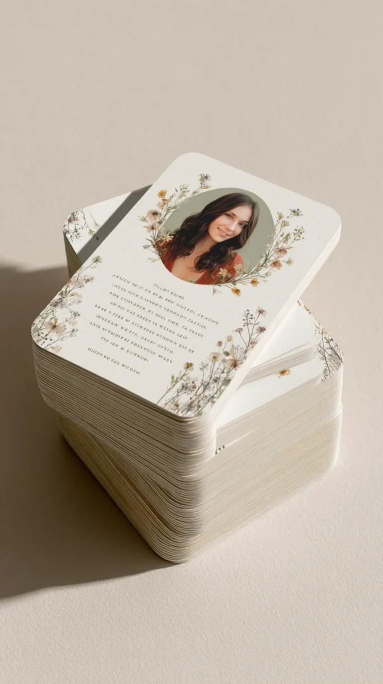 Prayer cards to have as memorial keepsakes