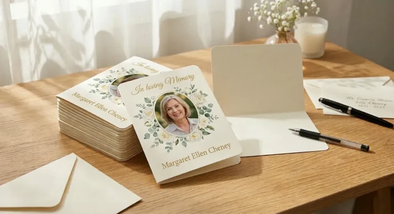 Thank You Acknowledgement card with a memorial photo of a loved one